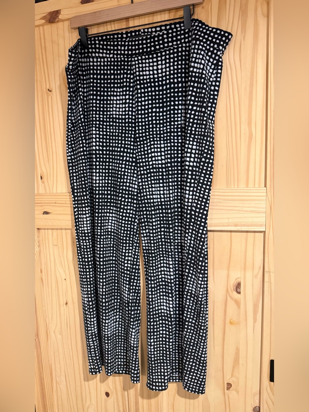 Preston & York Black and White Grid-Spot Wide Leg Pants Size XL